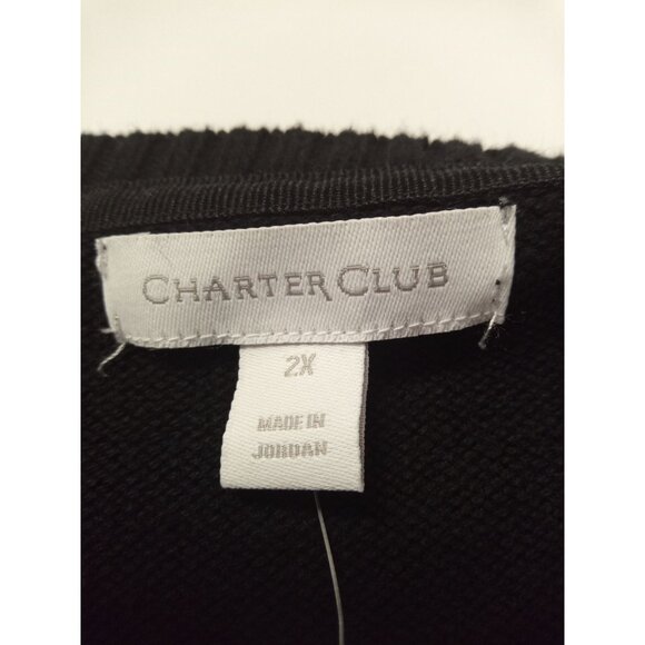 NWT Charter Club Women's Black Crewneck Sweater Size 2X - Picture 5 of 10